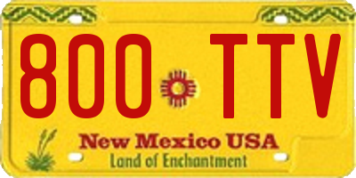 NM license plate 800TTV