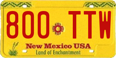 NM license plate 800TTW