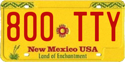NM license plate 800TTY