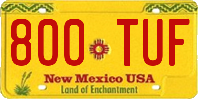 NM license plate 800TUF