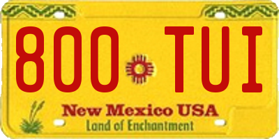 NM license plate 800TUI