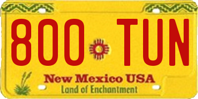 NM license plate 800TUN