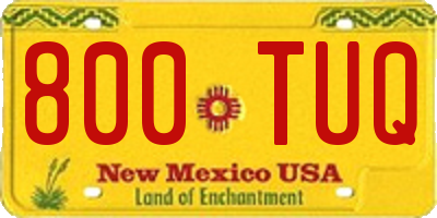 NM license plate 800TUQ