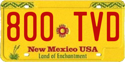 NM license plate 800TVD