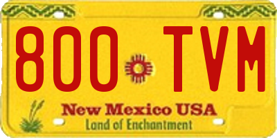 NM license plate 800TVM