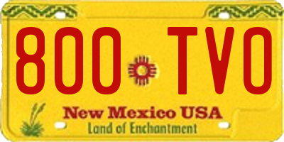 NM license plate 800TVO