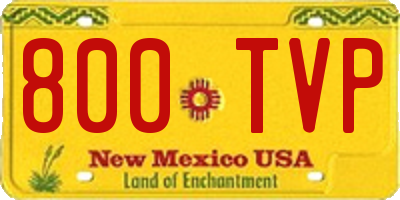 NM license plate 800TVP