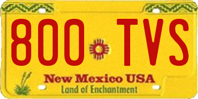 NM license plate 800TVS