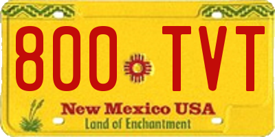 NM license plate 800TVT
