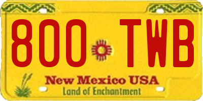 NM license plate 800TWB