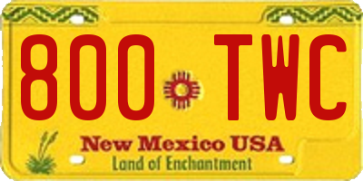 NM license plate 800TWC