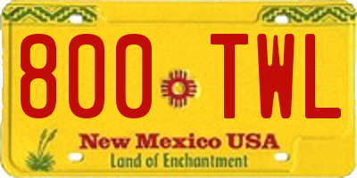 NM license plate 800TWL
