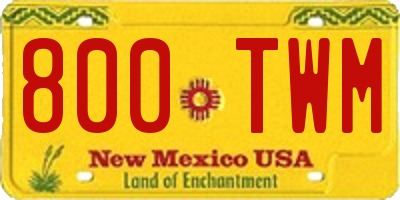 NM license plate 800TWM