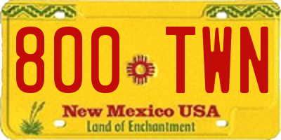 NM license plate 800TWN
