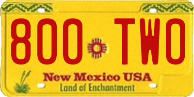 NM license plate 800TWO