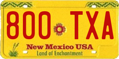 NM license plate 800TXA