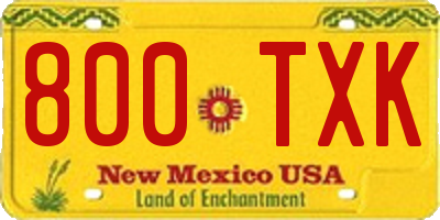 NM license plate 800TXK