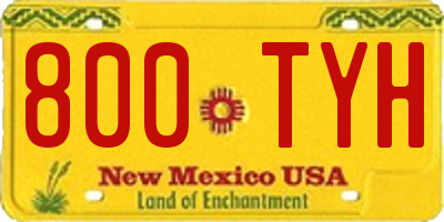 NM license plate 800TYH