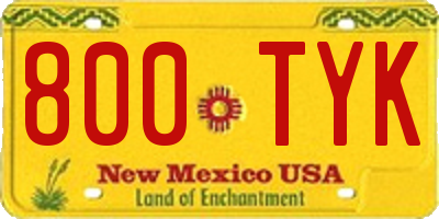 NM license plate 800TYK