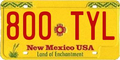 NM license plate 800TYL