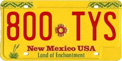NM license plate 800TYS