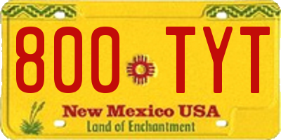 NM license plate 800TYT