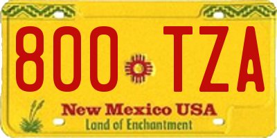 NM license plate 800TZA