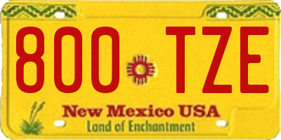 NM license plate 800TZE