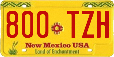 NM license plate 800TZH