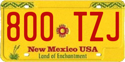 NM license plate 800TZJ