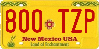 NM license plate 800TZP