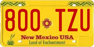 NM license plate 800TZU