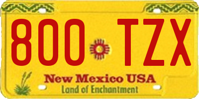 NM license plate 800TZX