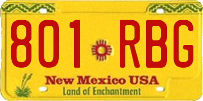 NM license plate 801RBG
