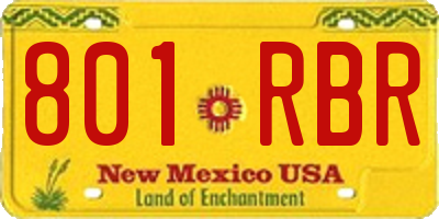 NM license plate 801RBR