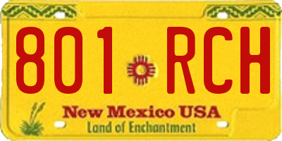 NM license plate 801RCH