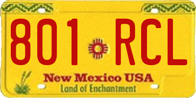 NM license plate 801RCL