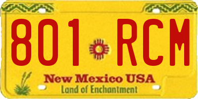 NM license plate 801RCM