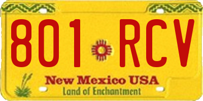 NM license plate 801RCV