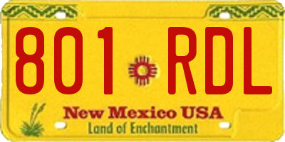 NM license plate 801RDL