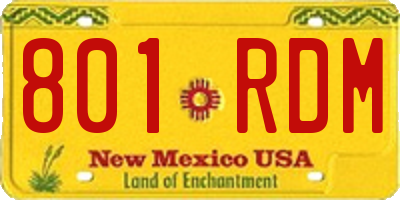 NM license plate 801RDM