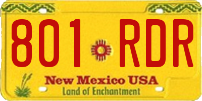 NM license plate 801RDR