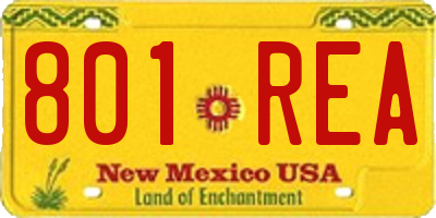 NM license plate 801REA