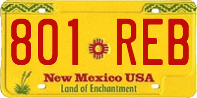 NM license plate 801REB