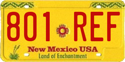 NM license plate 801REF