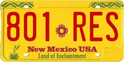 NM license plate 801RES