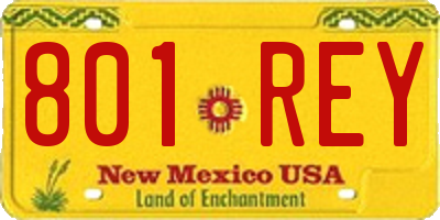 NM license plate 801REY