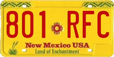 NM license plate 801RFC