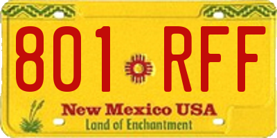 NM license plate 801RFF