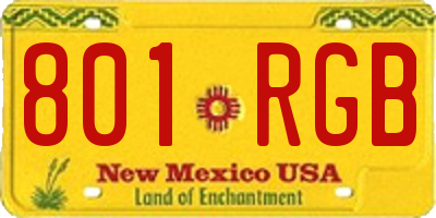 NM license plate 801RGB
